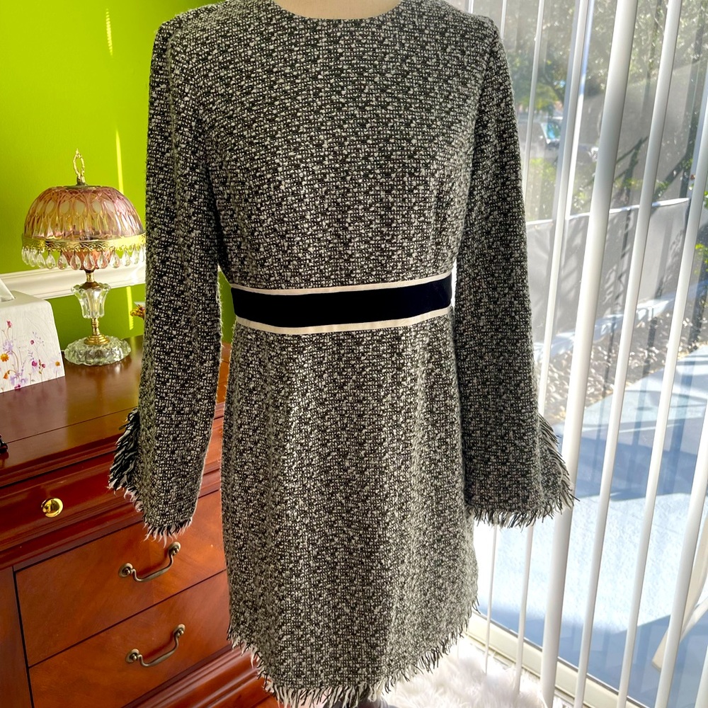 Juicy Couture Black Label Tweed Dress with Fringe NWOT